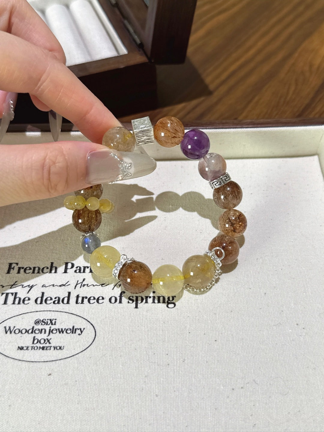 ▫️▪️ Purple Ghost Black Gold Super Blonde Crystal Gray Moonlight Bracelet